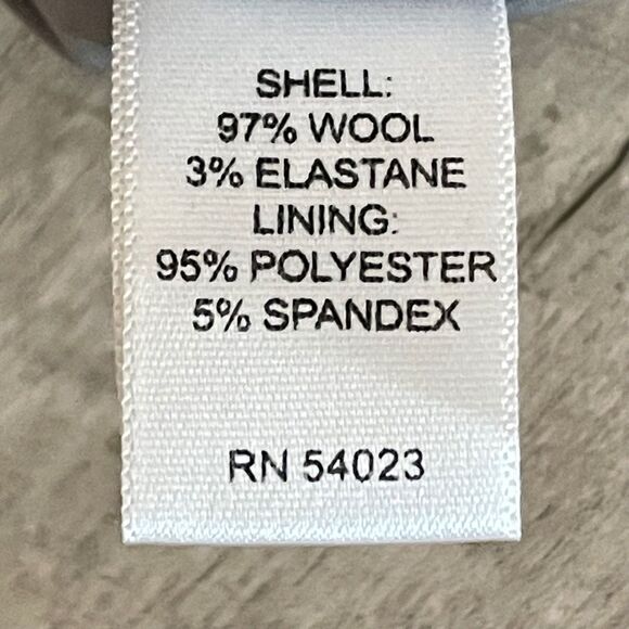 Banana Republic Stretchy Wool Gray Ruffle Zip Front Knee Length Skirt Size 10 - Picture 8 of 9